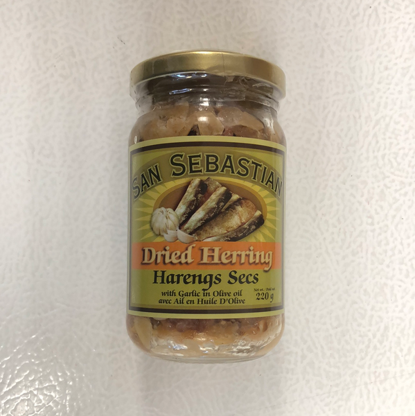 San Sebastian Dried Herring (Tuyo) Hot & Spicy Garlic in Olive Oil 220